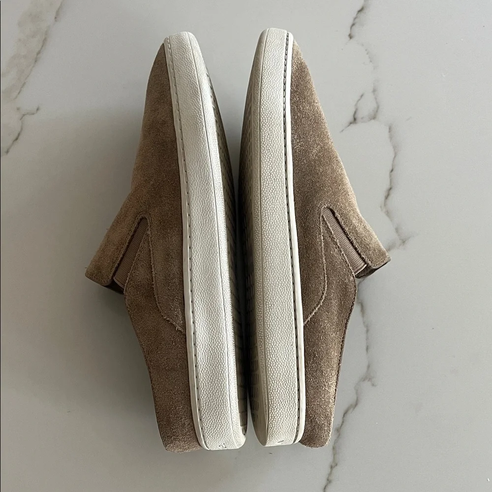 Vince Suede Slip-On Verrill Sneakers - Tan/Taupe - Women’s 6.5